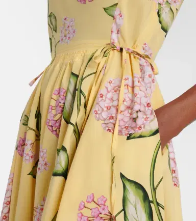 Oscar de la Renta Floral cotton-blend midi dress | Thumbnail 3