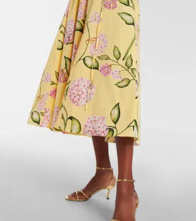 Oscar de la Renta Floral cotton-blend midi dress | Thumbnail 4