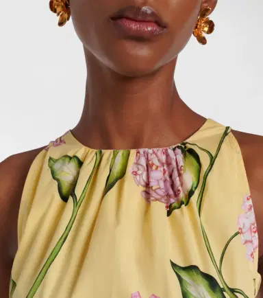 Oscar de la Renta Floral cotton-blend midi dress | Thumbnail 5