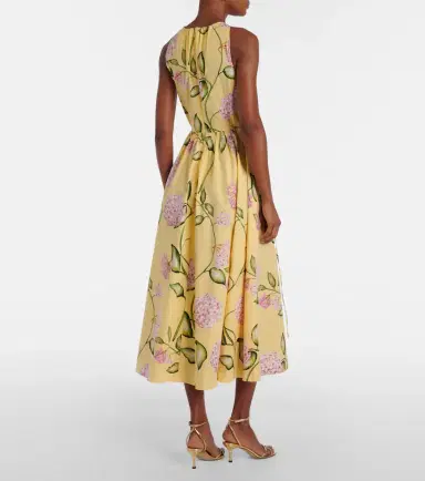 Oscar de la Renta Floral cotton-blend midi dress | Thumbnail 6