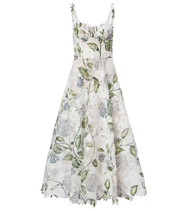 Oscar de la Renta Floral bustier gown