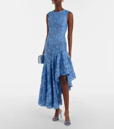 Oscar de la Renta Asymmetric floral embroidered cocktail dress | Thumbnail 2