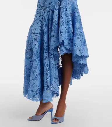 Oscar de la Renta Asymmetric floral embroidered cocktail dress | Thumbnail 3