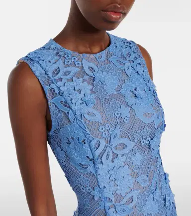 Oscar de la Renta Asymmetric floral embroidered cocktail dress | Thumbnail 5