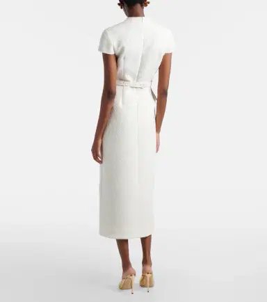 Oscar de la Renta Embellished belted tweed midi dress | Thumbnail 5