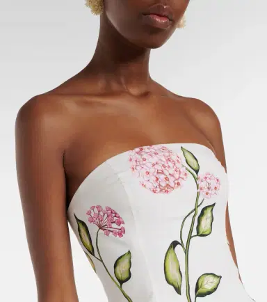 Oscar de la Renta Floral cotton-blend poplin bustier gown | Thumbnail 4 Oscar de la Renta Floral cotton-blend poplin bustier gown | Thumbnail 4