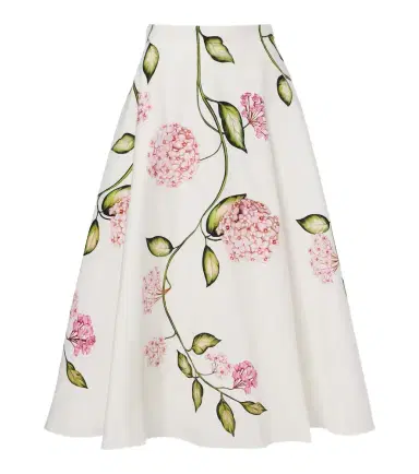 Oscar de la Renta Floral cotton-blend poplin midi skirt | Thumbnail 1