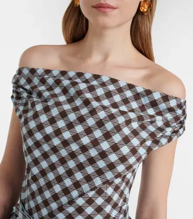 Oscar de la Renta Gingham cotton-blend midi dress | Thumbnail 3 Oscar de la Renta Gingham cotton-blend midi dress | Thumbnail 3