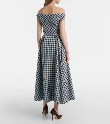 Oscar de la Renta Gingham cotton-blend midi dress | Thumbnail 6 Oscar de la Renta Gingham cotton-blend midi dress | Thumbnail 6