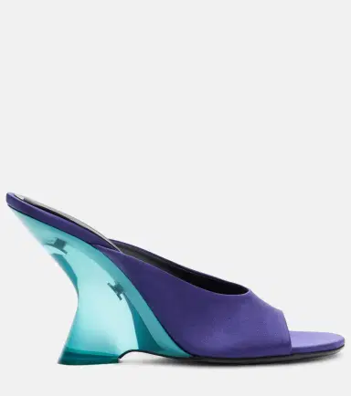 Dries Van Noten Satin wedge mules | Thumbnail 3