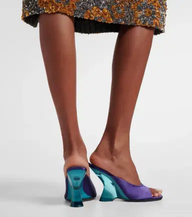 Dries Van Noten Satin wedge mules | Thumbnail 5