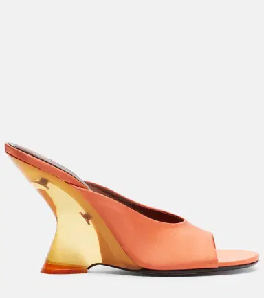 Dries Van Noten Satin wedge mules | Thumbnail 2