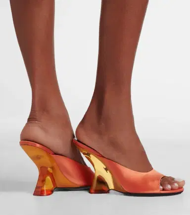 Dries Van Noten Satin wedge mules | Thumbnail 5