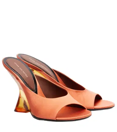 Dries Van Noten Satin wedge mules | Thumbnail 1