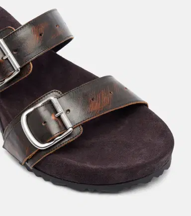 Dries Van Noten Leather and suede slides | Thumbnail 2
