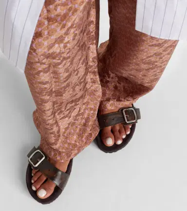 Dries Van Noten Leather and suede slides | Thumbnail 6