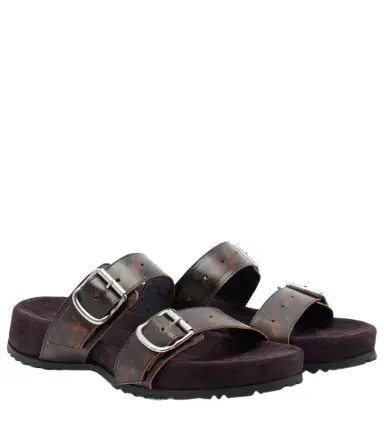 Dries Van Noten Leather and suede slides | Thumbnail 1