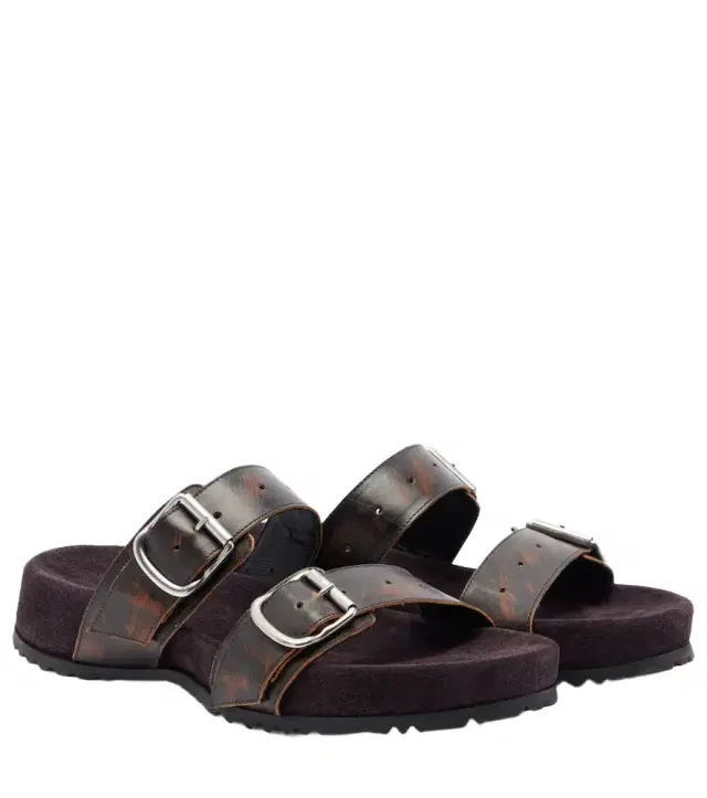 Dries Van Noten Leather and suede slides