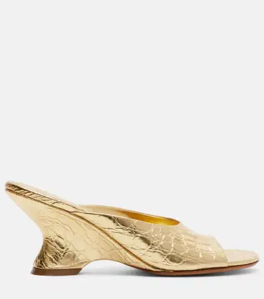 Dries Van Noten Metallic leather sandals | Thumbnail 2
