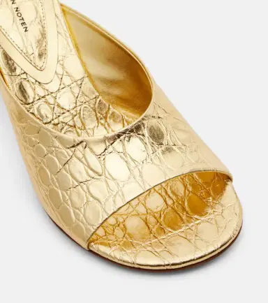 Dries Van Noten Metallic leather sandals | Thumbnail 4