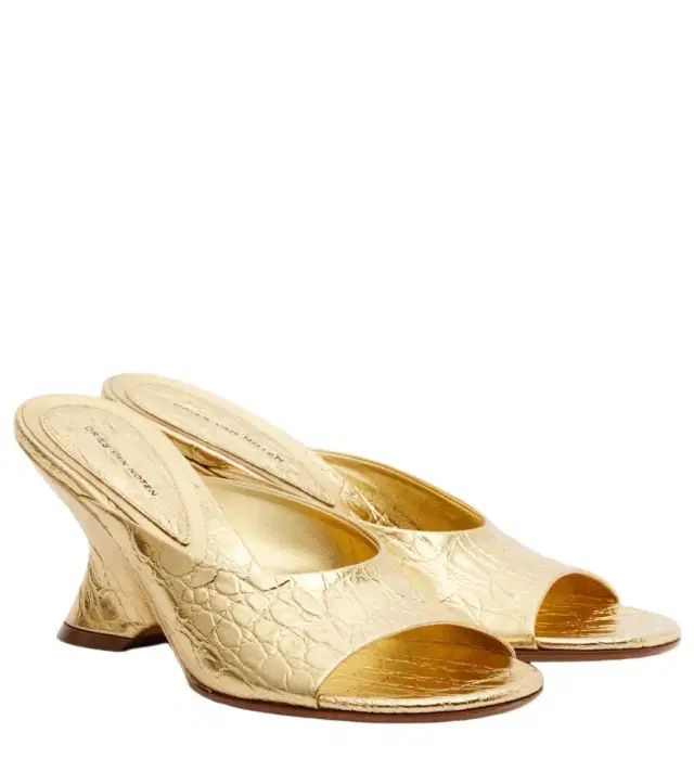 Dries Van Noten Metallic leather sandals