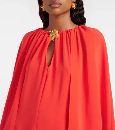 Oscar de la Renta Cyclamen silk-blend georgette kaftan | Thumbnail 2 Oscar de la Renta Cyclamen silk-blend georgette kaftan | Thumbnail 2