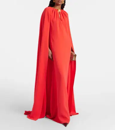 Oscar de la Renta Cyclamen silk-blend georgette kaftan | Thumbnail 4 Oscar de la Renta Cyclamen silk-blend georgette kaftan | Thumbnail 4