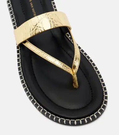 Dries Van Noten Croc-effect leather thong sandals | Thumbnail 2