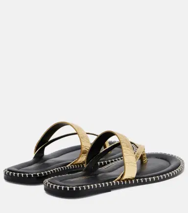 Dries Van Noten Croc-effect leather thong sandals | Thumbnail 3