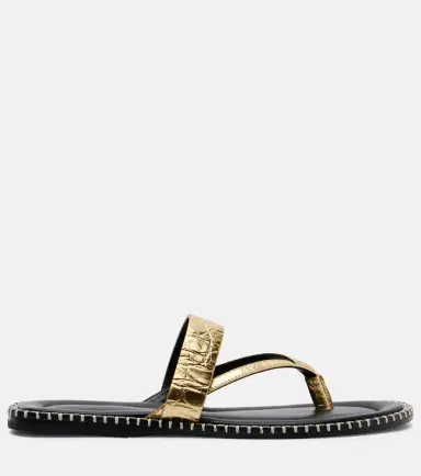 Dries Van Noten Croc-effect leather thong sandals | Thumbnail 4