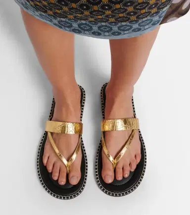 Dries Van Noten Croc-effect leather thong sandals | Thumbnail 5