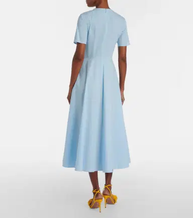 Oscar de la Renta Printed cotton-blend midi dress | Thumbnail 3