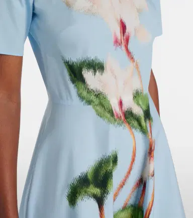 Oscar de la Renta Printed cotton-blend midi dress | Thumbnail 4