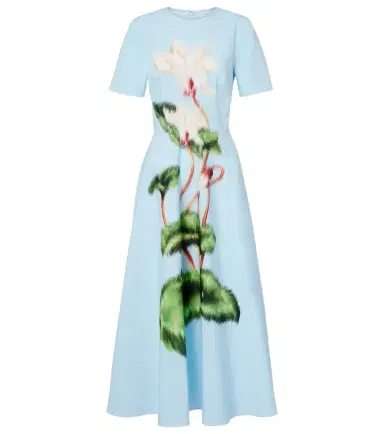 Oscar de la Renta Printed cotton-blend midi dress | Thumbnail 1