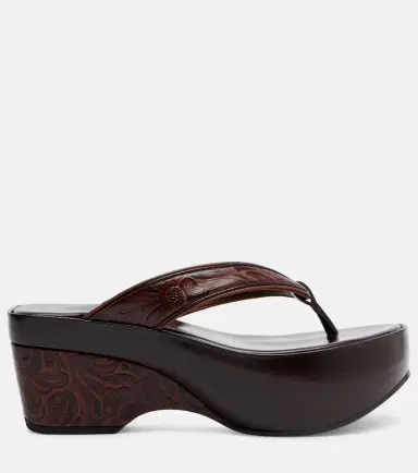 Dries Van Noten Embossed leather thong sandals | Thumbnail 3