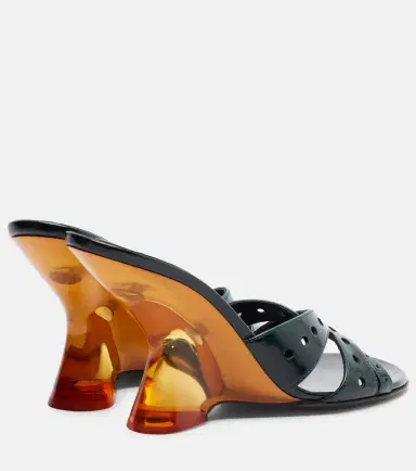 Dries Van Noten Patent leather wedge mules | Thumbnail 2
