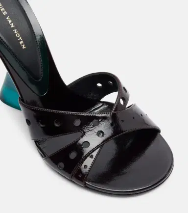 Dries Van Noten Patent leather wedge mules | Thumbnail 4