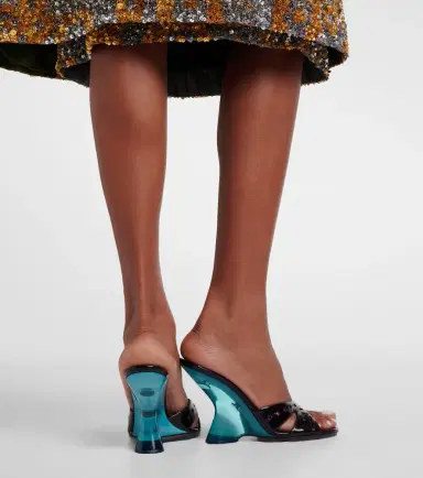 Dries Van Noten Patent leather wedge mules | Thumbnail 6