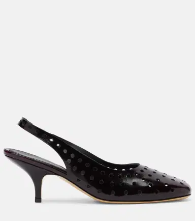 Dries Van Noten 65 perforated leather slingback pumps | Thumbnail 4