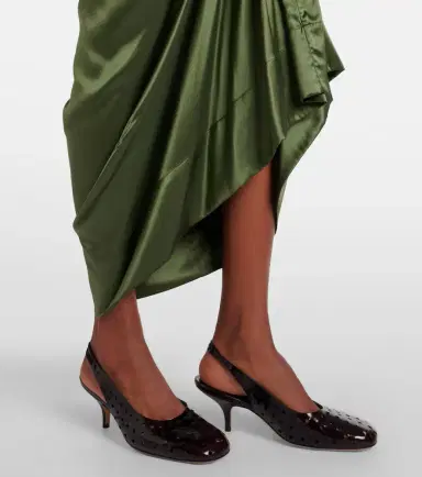Dries Van Noten 65 perforated leather slingback pumps | Thumbnail 5