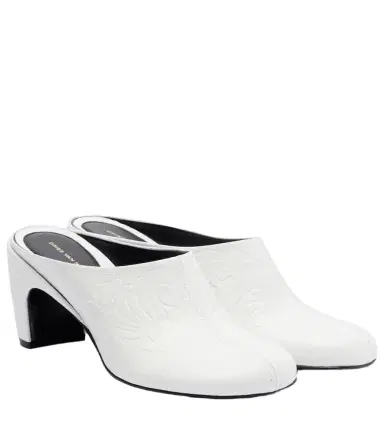 Dries Van Noten 65 debossed leather mules | Thumbnail 1