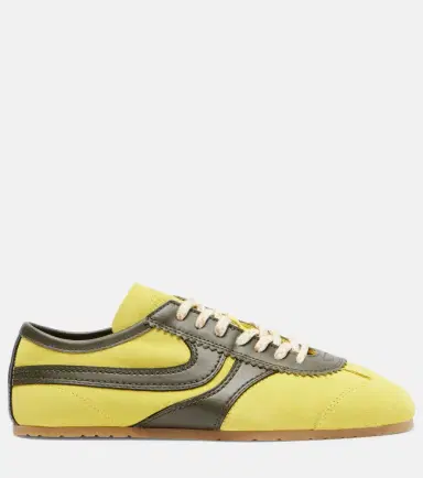 Dries Van Noten Leather-trimmed suede sneakers | Thumbnail 4