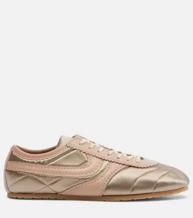 Dries Van Noten Satin and leather sneakers | Thumbnail 3