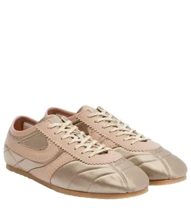 Dries Van Noten Satin and leather sneakers | Thumbnail 1