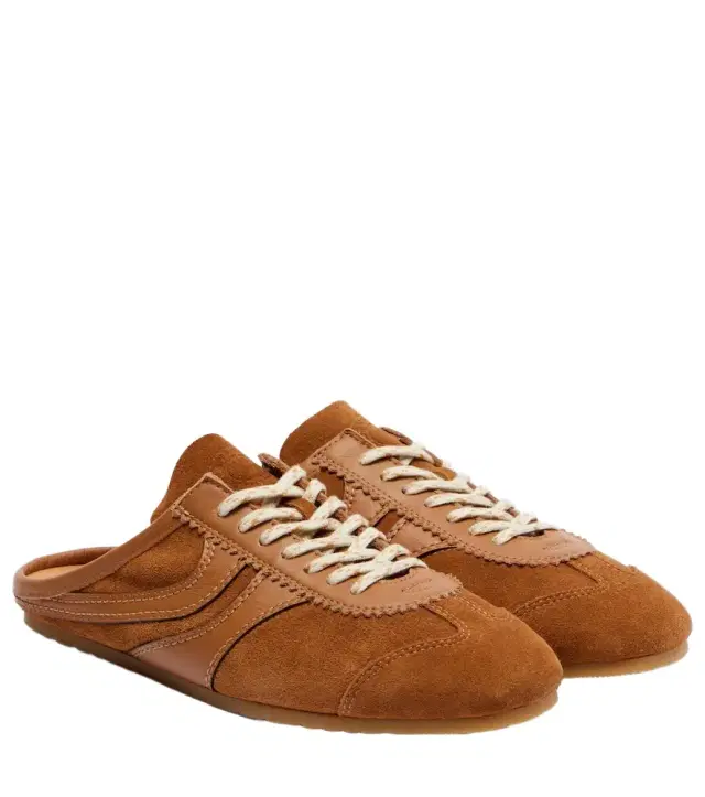 Dries Van Noten Leather-trimmed suede sneakers
