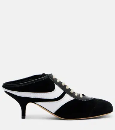Dries Van Noten 65 leather-trimmed suede mules | Thumbnail 4 Dries Van Noten 65 leather-trimmed suede mules | Thumbnail 4