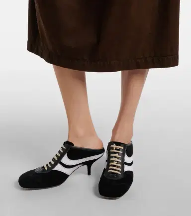 Dries Van Noten 65 leather-trimmed suede mules | Thumbnail 5 Dries Van Noten 65 leather-trimmed suede mules | Thumbnail 5