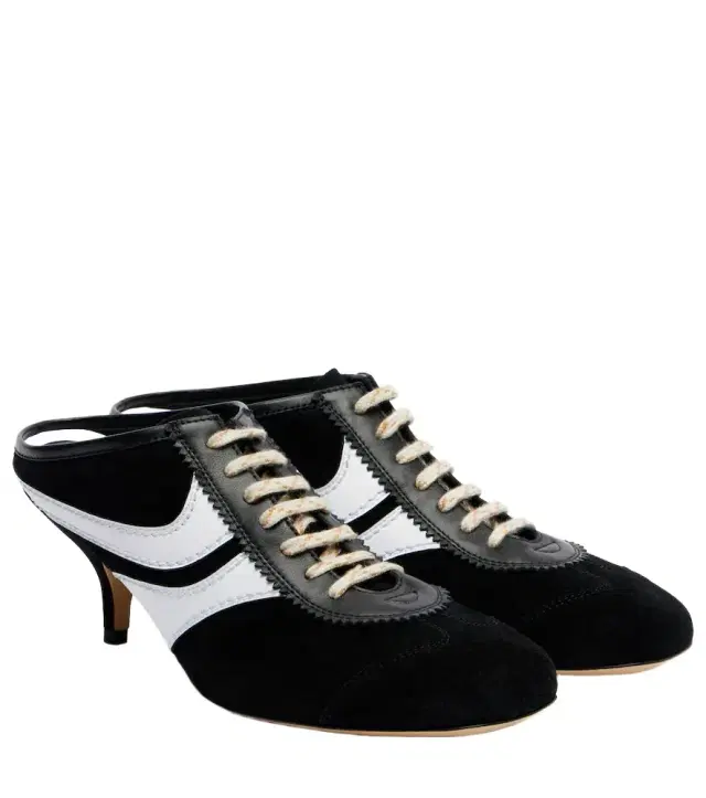Dries Van Noten 65 leather-trimmed suede mules