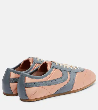 Dries Van Noten Leather-trimmed satin sneakers | Thumbnail 2