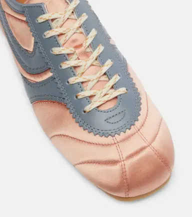 Dries Van Noten Leather-trimmed satin sneakers | Thumbnail 3